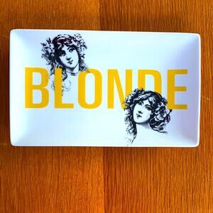 Crate & Barrel BLONDE Beer Style Rectangular Snack Plate White Porcelain